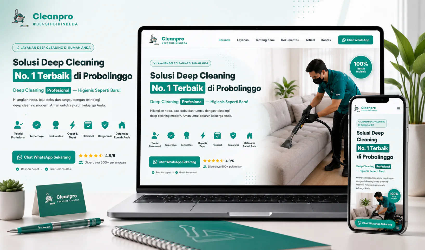 Tampilan project Cleanpro